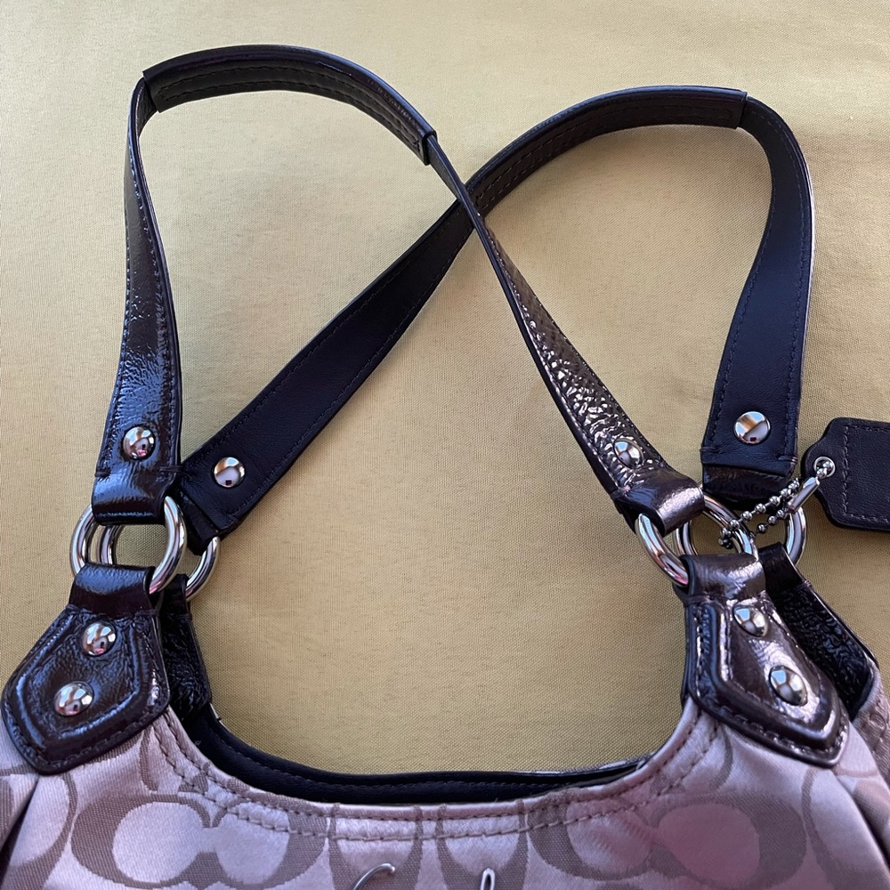 Authentic Coach Ashley Signature Hobo Bag Khaki - Picture 16 of 16